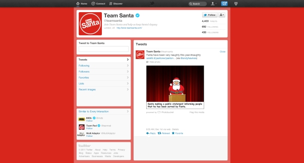 Team Santa twitter